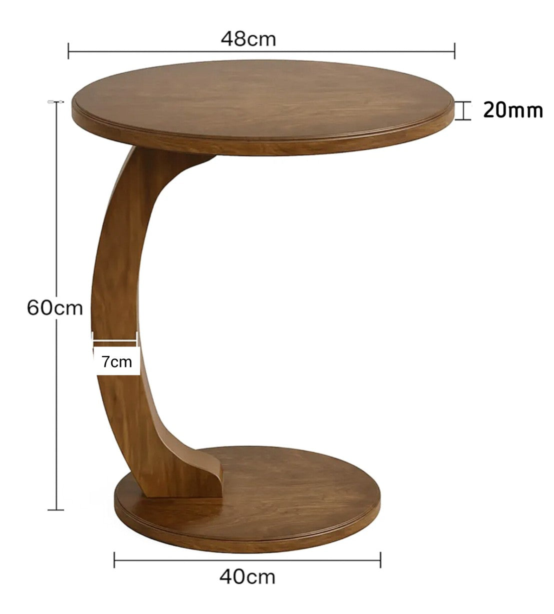 Помошна клуб маса С-форма Prima